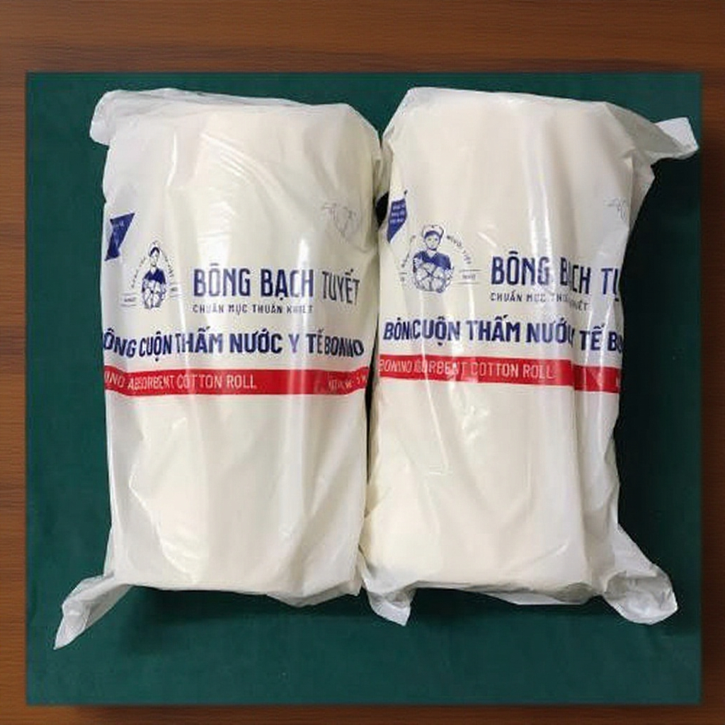 Bông cuộn Bạch Tuyết, Cuộn 1kg bông, Bông cuộn thấm nước y tế