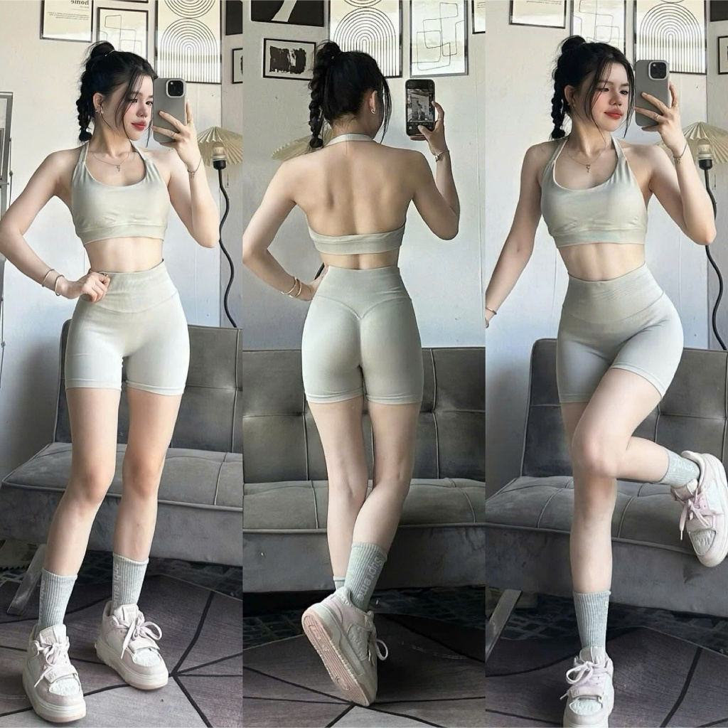 BỘ ĐÙI DỆT KIM  KIỂU YẾM S1 HỞ LƯNG TẬP GYM -YOGA-AEROBIC-CHẠY BỘ HOTHISPORT