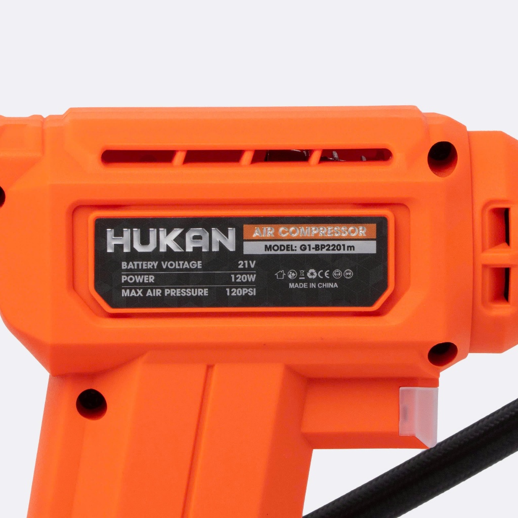 Thân Máy Bơm Hơi Pin HUKAN G2-BHP2120 và G1-BP2201m|Công Suất 120W, 21V, Áp Suất 120PSI, Động Cơ Có Chổi Than, Nhỏ Gọn