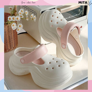 Dép sục nữ đế cao 7cm Mita dáng Holo trơn kiểu sandal quai hậu dễ thương CS-203