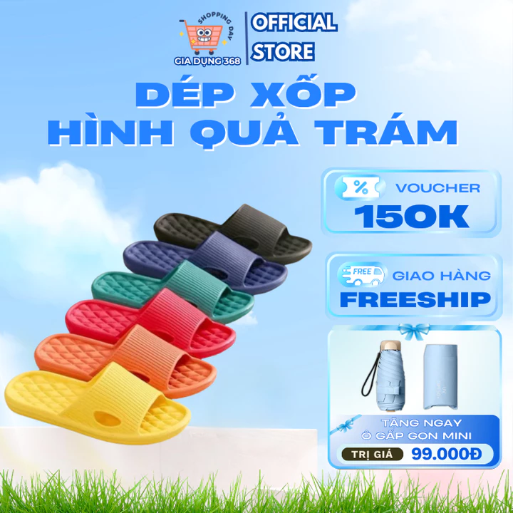 Dép Xốp Hình Quả Trám Nhiều Màu Sắc Đi Trong Nhà ,Văn Phòng Nhà Tắm Nhà Vệ Sinh Tiện Lợi