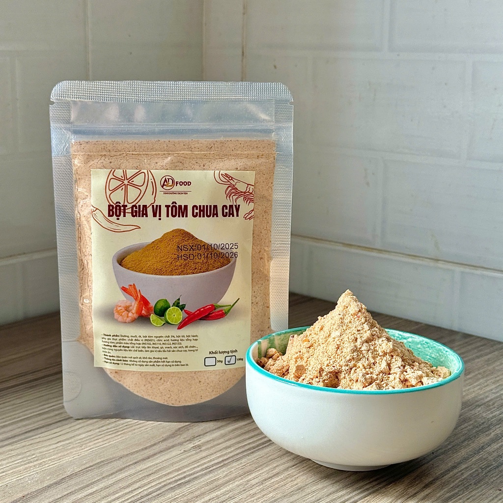 100g Bột gia vị tôm chua cay ADFOOD –Dễ dùng để chấm, gia vị lẩu chua và trang trí món ăn