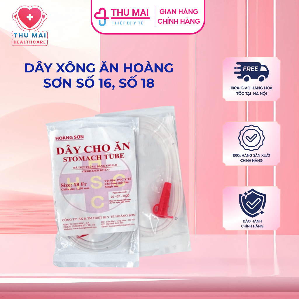 Dây xông ăn ngắn ngày số 16, số 18 - Dây xông ăn có nắp Hoàng Sơn