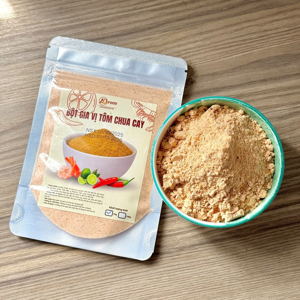 50g Bột gia vị tôm chua cay ADFOOD –Dễ dùng để chấm, gia vị lẩu chua và trang trí món ăn