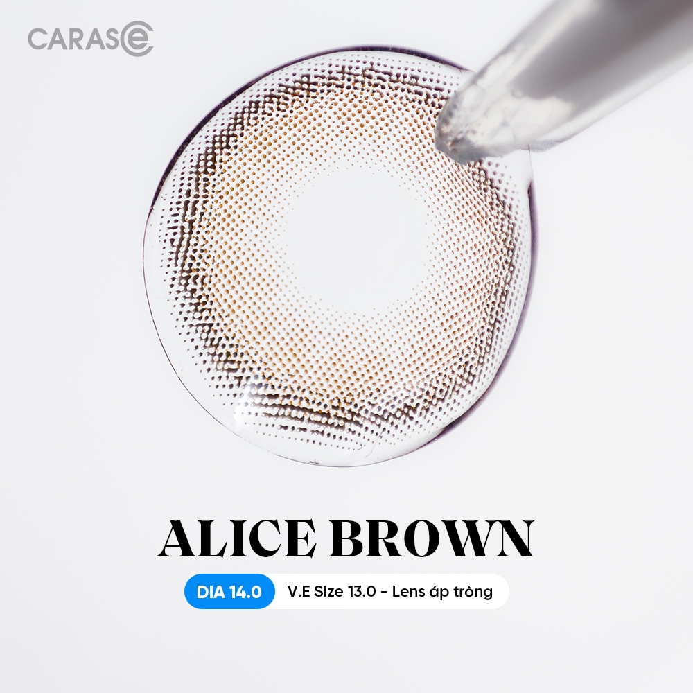 [1 chiếc] Kính áp tròng khoá ẩm 12H 1 Tháng Màu Nâu Mật Ong CARASE, Lens cận SS ALICE BROWN