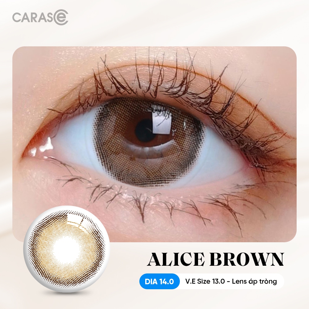 [1 chiếc] Kính áp tròng khoá ẩm 12H 1 Tháng Màu Nâu Mật Ong CARASE, Lens cận SS ALICE BROWN