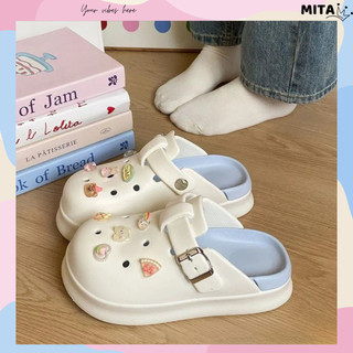 Dép sục nữ đế cao 5cm kèm charm Pizza Mita SR V2 kiểu sandal dễ thương năng động CS-202