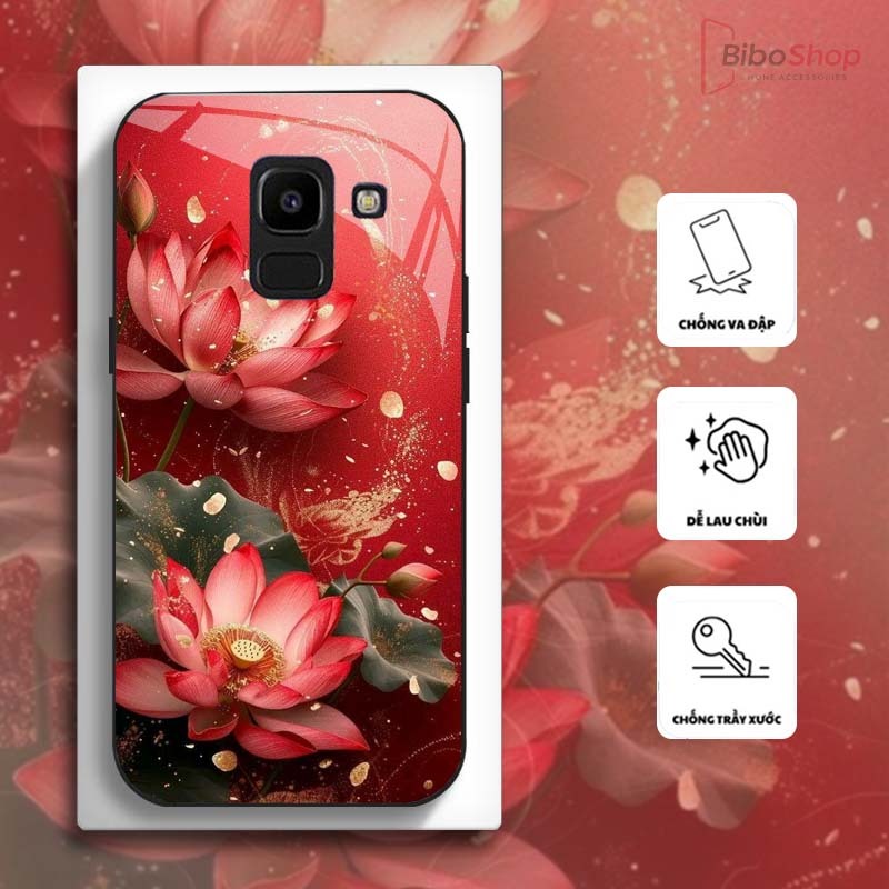 Ốp Lưng cho SAMSUNG A6/ J6/ A8/ A8 PLUS Hoa Sen Nghệ Thuật – Thiết Kế Sang Trọng, Chống Trầy Xước Cao Cấp