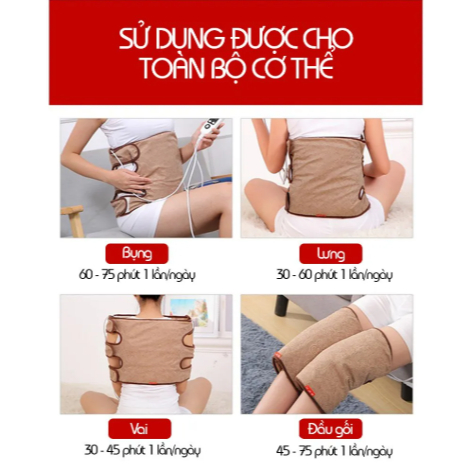 Đai Chườm Khớp Gối Ngải Cứu, Đai Chườm Ngải Cứu Cổ Vai Gáy Giúp Thư Giãn Đả Thông Kinh Lạc Giảm Đau Nhức Mệt Mỏi