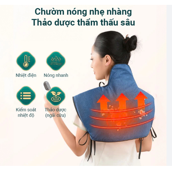 Đai Chườm Khớp Gối Ngải Cứu, Đai Chườm Ngải Cứu Cổ Vai Gáy Giúp Thư Giãn Đả Thông Kinh Lạc Giảm Đau Nhức Mệt Mỏi