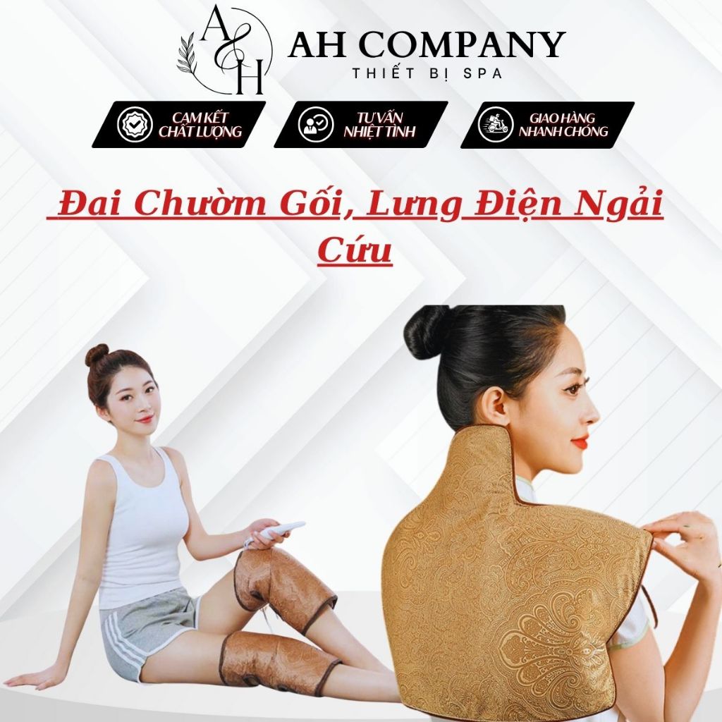 Đai Chườm Khớp Gối Ngải Cứu, Đai Chườm Ngải Cứu Cổ Vai Gáy Giúp Thư Giãn Đả Thông Kinh Lạc Giảm Đau Nhức Mệt Mỏi