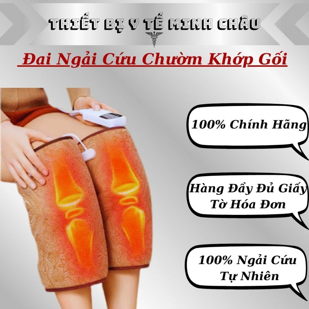 Đai Chườm Khớp Gối Ngải Cứu, Đai Chườm Ngải Cứu Cổ Vai Gáy Giúp Thư Giãn Đả Thông Kinh Lạc Giảm Đau Nhức Mệt Mỏi