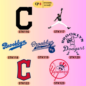 Bộ Hình In, Ủi Nhiệt MLB Baseball 02 - CP8 PET Sticker