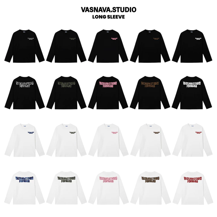 Áo Thun Dài Tay Vasnava Long Sleeve Forward - Cotton Nam Nữ Form Boxy Tay Dài Cổ Tròn Cotton 250gsm co giãn 2 chiều