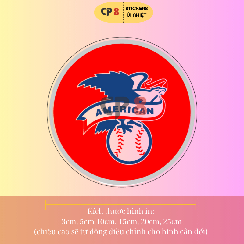 Bộ Hình In, Ủi Nhiệt MLB Baseball 03 - CP8 PET Sticker