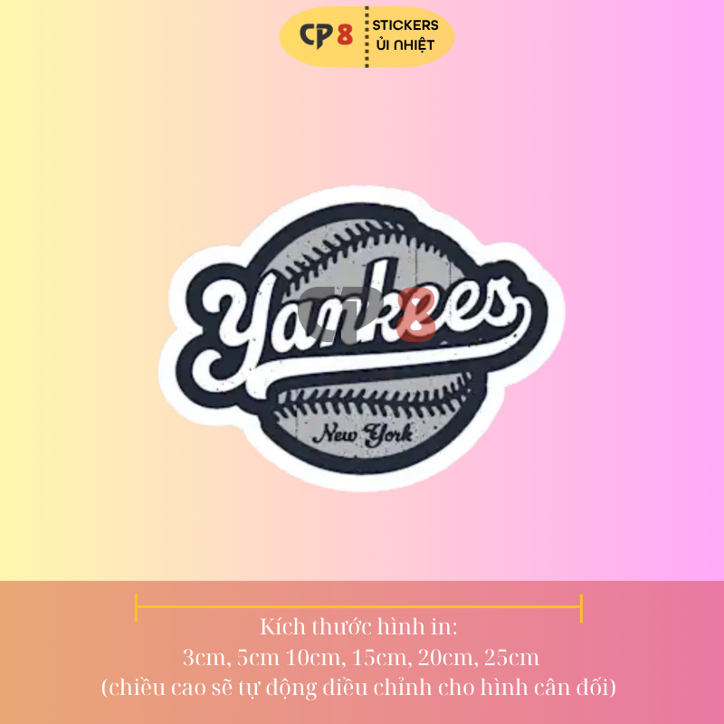 Bộ Hình In, Ủi Nhiệt MLB Baseball 03 - CP8 PET Sticker