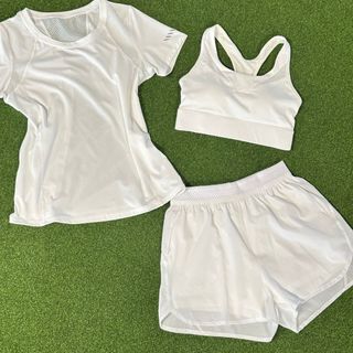 Set Điều Hòa 3 Món, 2 Lớp Phối Lưới Tuấn HD Co Giãn, Thoáng Mát, Tôn Dáng Thể Thao Gym Yoga