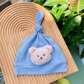Mũ nón cotton thắt nút đính gấu cho bé trai, bé gái 3-10kg. Mũ nón củ tỏi cho bé sơ sinh. Dino Kids