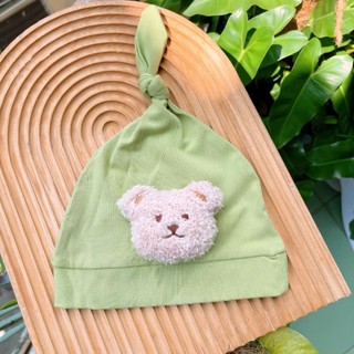 Mũ nón cotton thắt nút đính gấu cho bé trai, bé gái 3-10kg. Mũ nón củ tỏi cho bé sơ sinh. Dino Kids