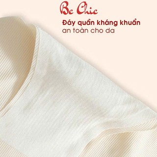 Quần lót nữ su lạnh sọc tăm Q 220, Quần chip cạp vừa co giãn tốt BC_CHIC LINGERIE