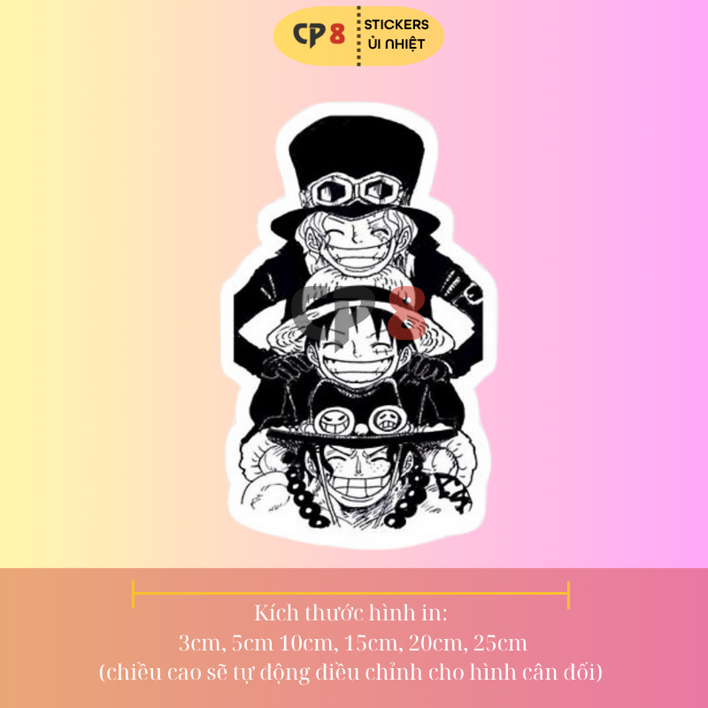 Bộ Hình In, Ủi Nhiệt One Piece 01 - CP8 PET Sticker