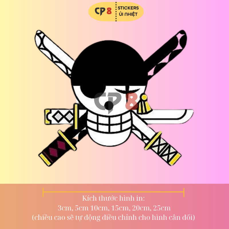 Bộ Hình In, Ủi Nhiệt One Piece 01 - CP8 PET Sticker