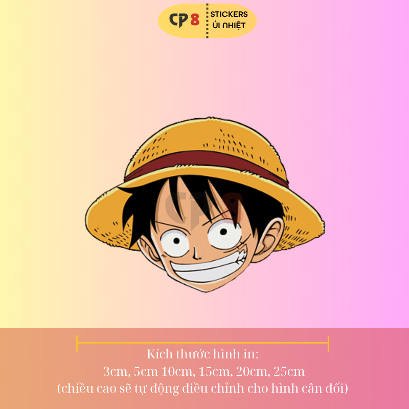 Bộ Hình In, Ủi Nhiệt One Piece 01 - CP8 PET Sticker