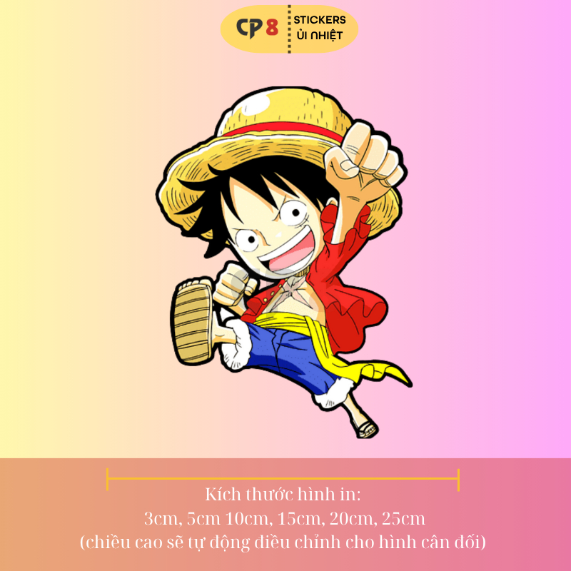 Bộ Hình In, Ủi Nhiệt One Piece 01 - CP8 PET Sticker