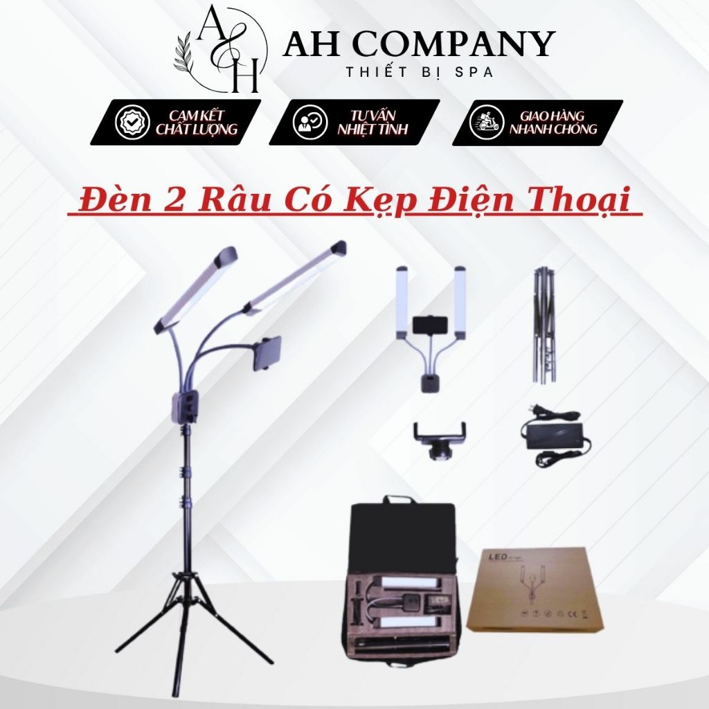 Đèn 2 Râu, Đèn Led Phun Xăm Spa, Đèn Nặn Mụn 2 Râu Dùng Livestream, Bảo Hành 12 Tháng