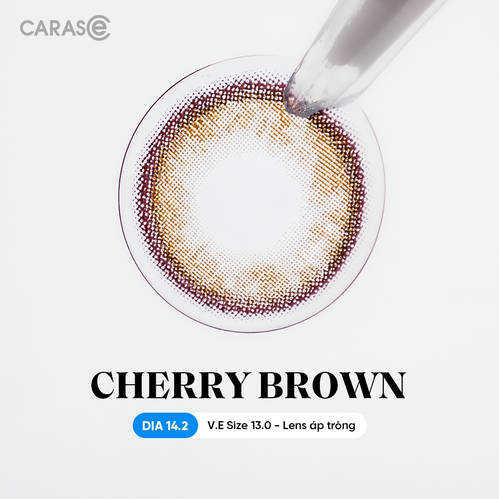 [1 chiếc] Kính áp tròng khoá ẩm 10H 3 Tháng Màu Nâu CARASE, Lens cận CHERRY BROWN
