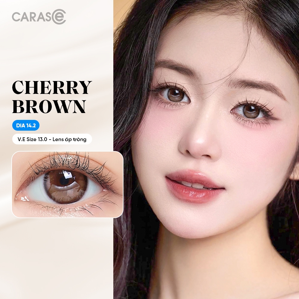[1 chiếc] Kính áp tròng khoá ẩm 10H 3 Tháng Màu Nâu CARASE, Lens cận CHERRY BROWN