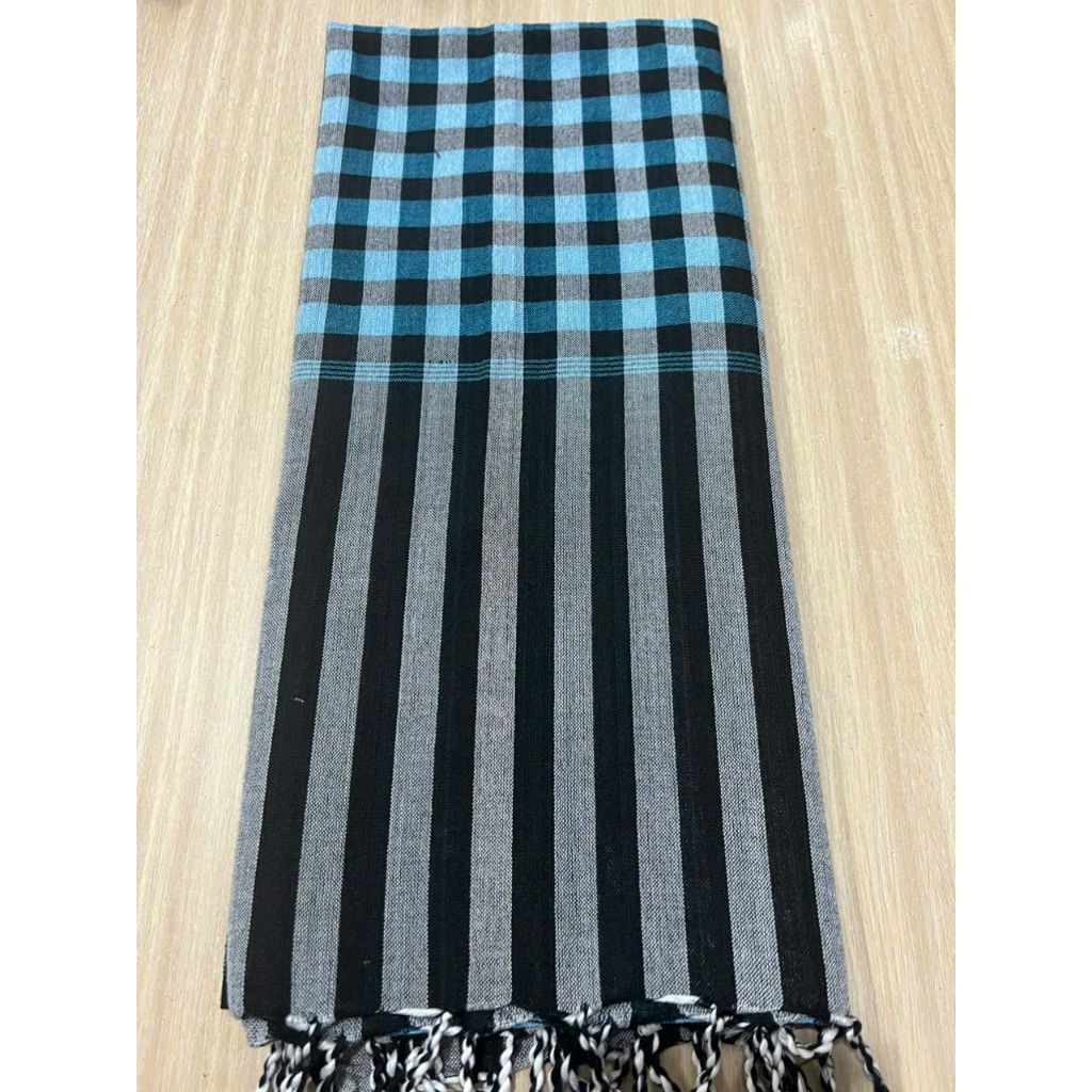 Khăn Rằn Cao Cấp Màu Xanh Dương - Trắng Chất Liệu 100% Cotton Mềm Mại