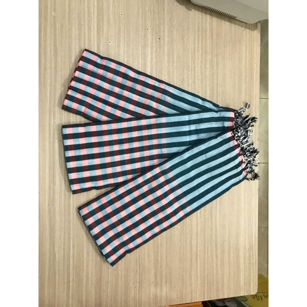 Khăn Rằn Cao Cấp Màu Xanh Dương - Trắng Chất Liệu 100% Cotton Mềm Mại