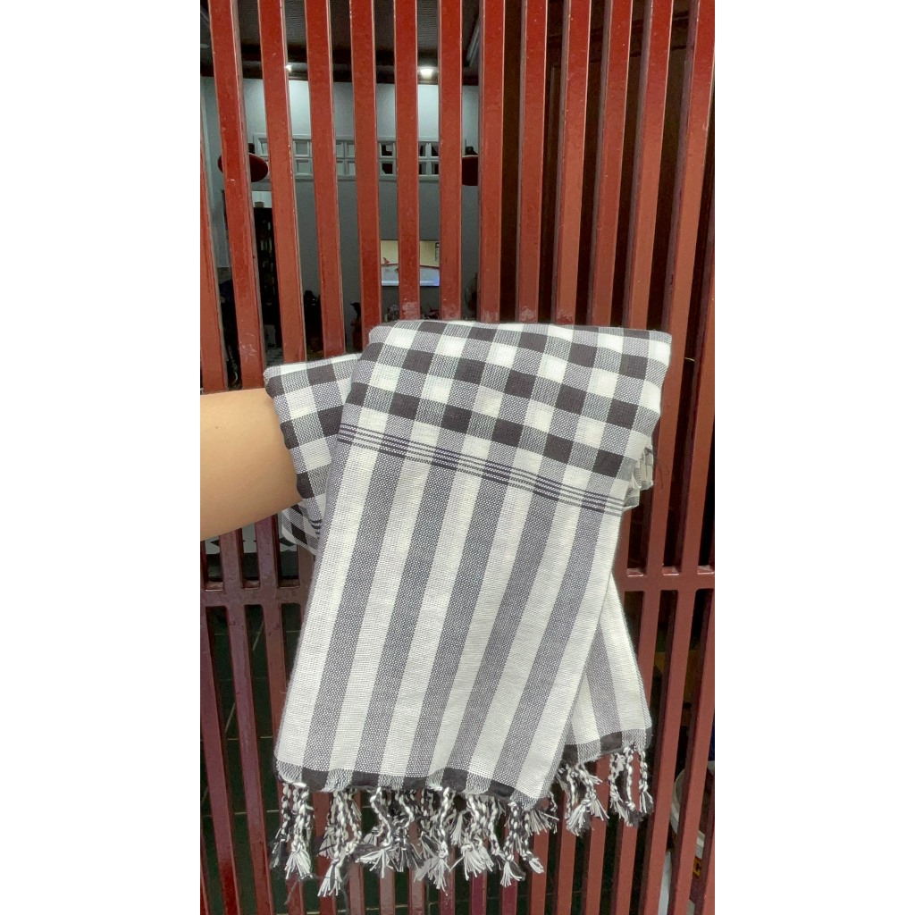 Khăn Rằn Cao Cấp Màu Xanh Dương - Trắng Chất Liệu 100% Cotton Mềm Mại