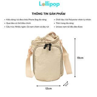 Túi Đeo Chéo Phone Bag Cỡ Trung 3 Ngăn, Nhẹ, Du Lịch Mùa Hè, Quai Đeo Dễ Điều Chỉnh, Đựng Nhiều Đồ LOLLIPOP BAGS