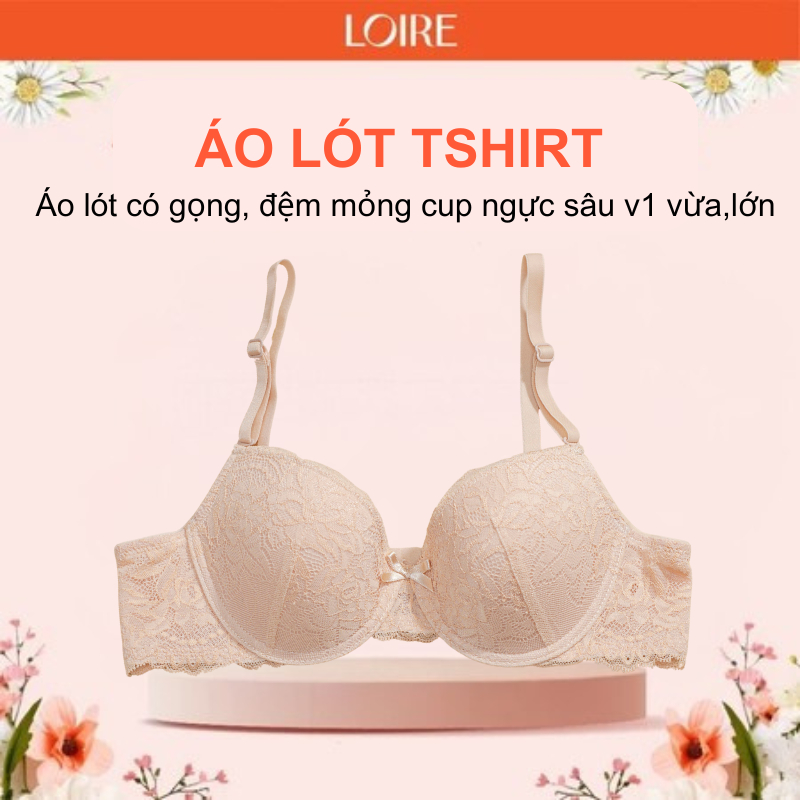 Áo Lót Nữ Loire Al250714 Ren Có Gọng Đệm Mút Mỏng 3/4 Cúp Che Mỡ Nách Nâng Ngực Gọn Dáng Sexy