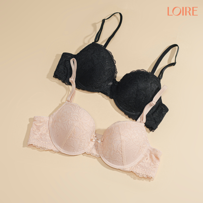 Áo Lót Nữ Loire Al250714 Ren Có Gọng Đệm Mút Mỏng 3/4 Cúp Che Mỡ Nách Nâng Ngực Gọn Dáng Sexy
