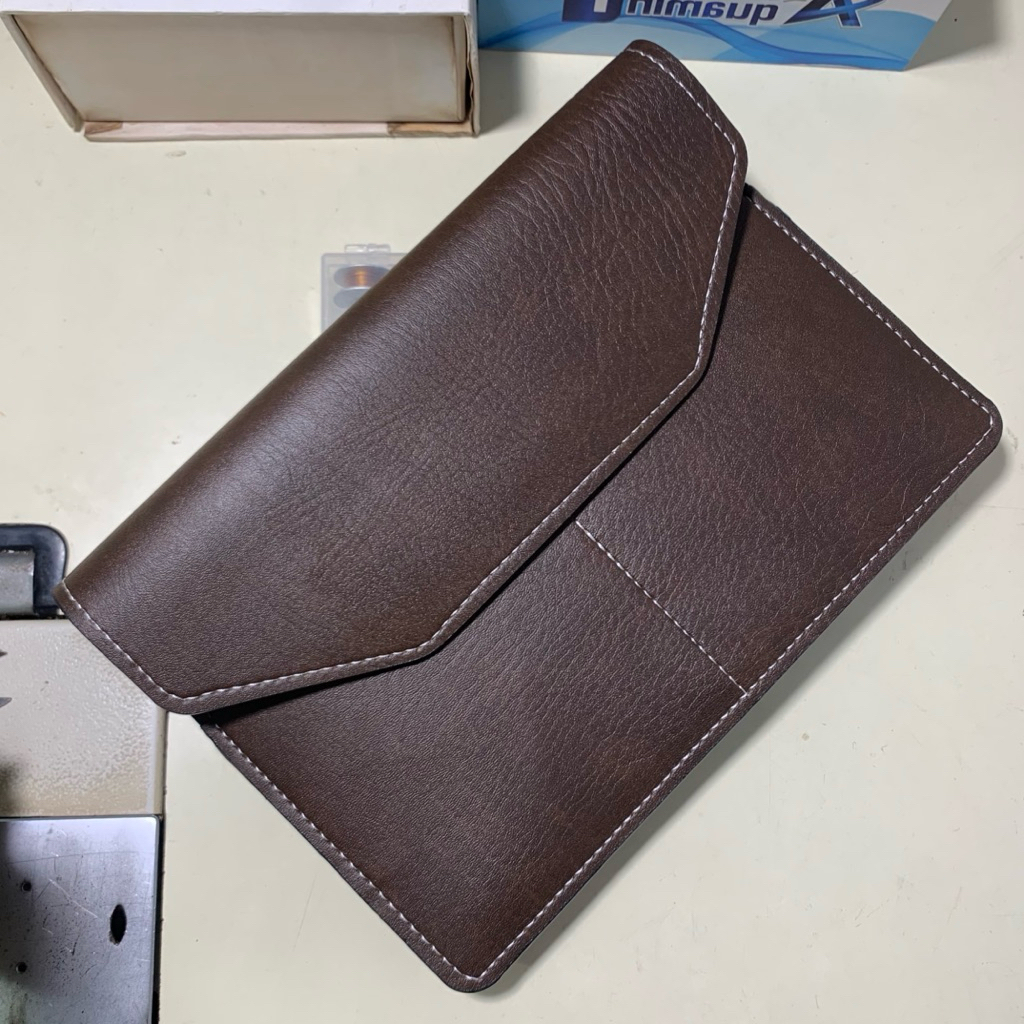 (Hỗ Trợ Dập Logo Hãng) Ví Da Đựng Giấy Tờ Xe Ô Tô Kích Thước Lớn 17CM x 24CM - SBH-VD02 - Nâu Sẫm