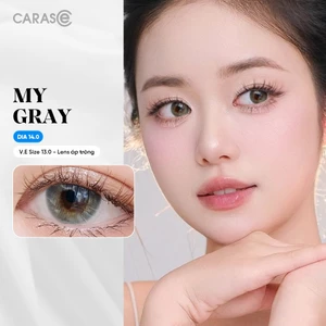 Kính áp tròng khoá ẩm 8H 3 Tháng Màu Xám Dịu Nhẹ CARASE, Lens cận B MY GRAY