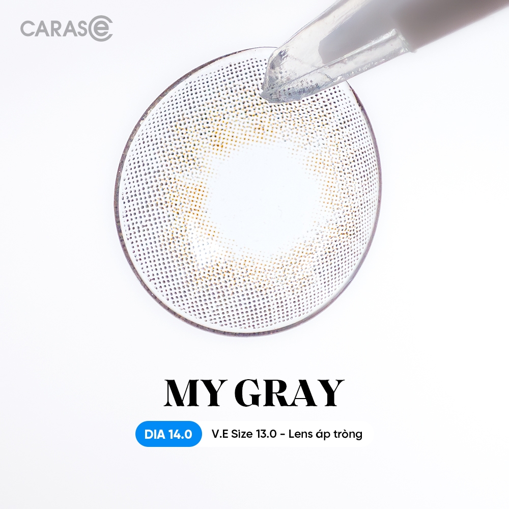 [1 chiếc] Kính áp tròng khoá ẩm 8H 3 Tháng Màu Xám Dịu Nhẹ CARASE, Lens cận B MY GRAY