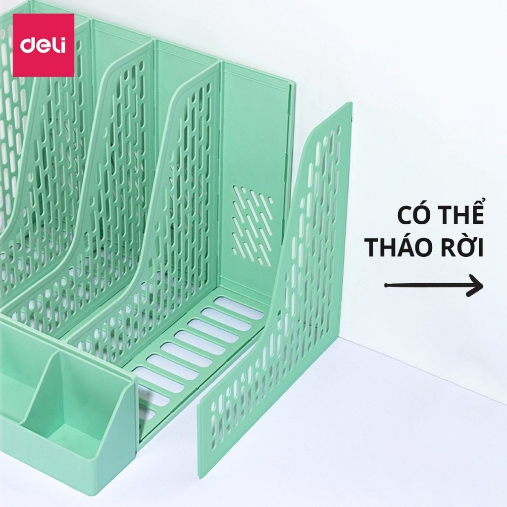 Giá Đựng Tài Liệu Deli 4 Ngăn Kệ Hồ Sơ, Sách Vở Văn Phòng, Màu Pastel, Bền Đẹp & Tiện Lợi
