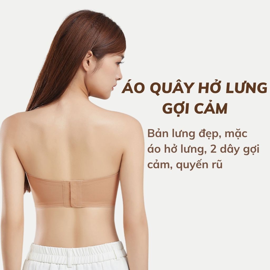 Áo ngực nữ không dây đúc su mềm mịn mút 1cm, Áo ngực nữ ôm quả viền silicone chống tuột LANIXA A2382