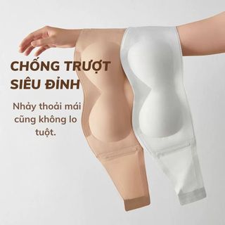 Áo ngực nữ không dây quây ngang cao cấp dày 1cm silicone chống tuột nâng đỡ ngực DEVARI A2382