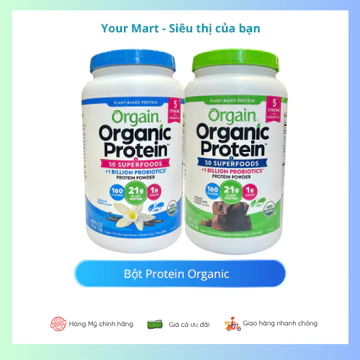 Bột Protein Hữu Cơ Organic Protein 1.20kg – 1.22kg Hương Vani / Socola