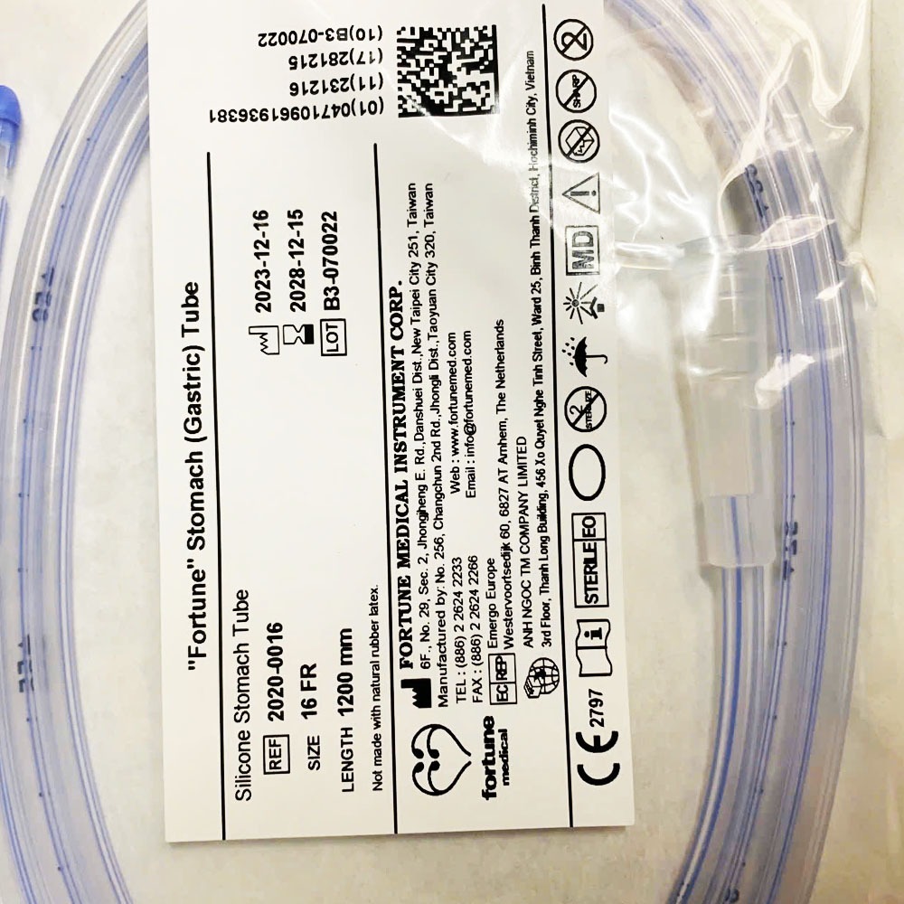 Ống dây nuôi ăn Silicone Fortune, ống Sonde dây nuôi ăn xông dạ dày Silicone, dây xông ăn Silicone dài ngày
