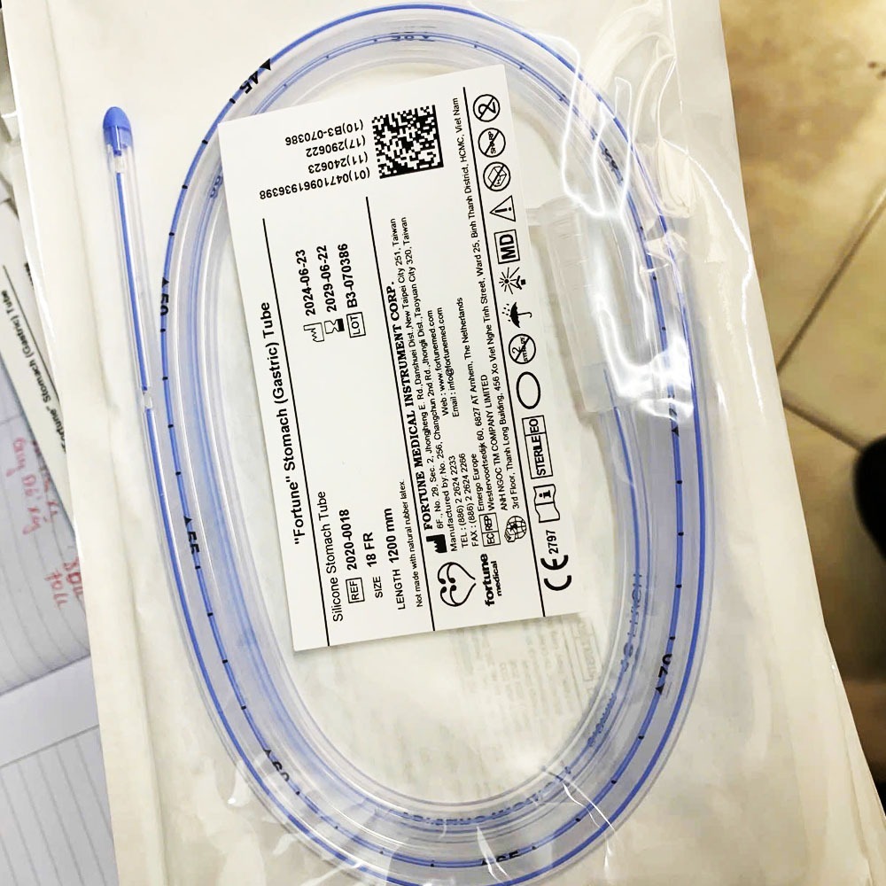 Ống dây nuôi ăn Silicone Fortune, ống Sonde dây nuôi ăn xông dạ dày Silicone, dây xông ăn Silicone dài ngày