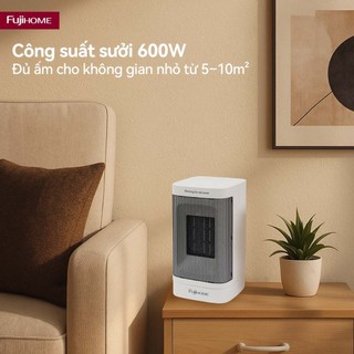 Máy sưởi gốm mini Fujihome FH600 –Sưởi ấm nhanh, an toàn, tiết kiệm điện cho phòng nhỏ - BH 24 tháng