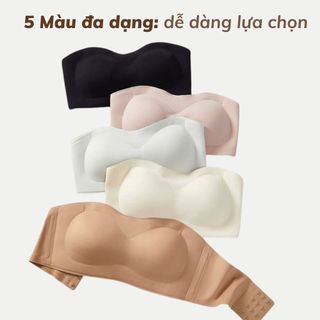 Áo ngực nữ không dây quây ngang cao cấp dày 1cm silicone chống tuột nâng đỡ ngực DEVARI A2382