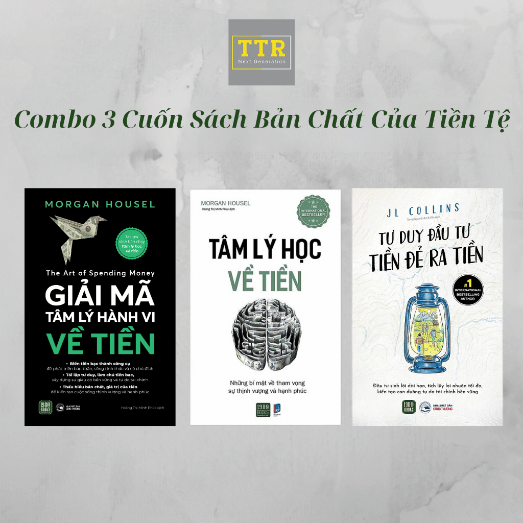 Bìa sách Combo 3 Sách Giải Mã Tâm Lý Hành Vi Về Tiền Tâm Lý Học Về Tiền Tư Duy Đầu Tư Tiền Đẻ Ra