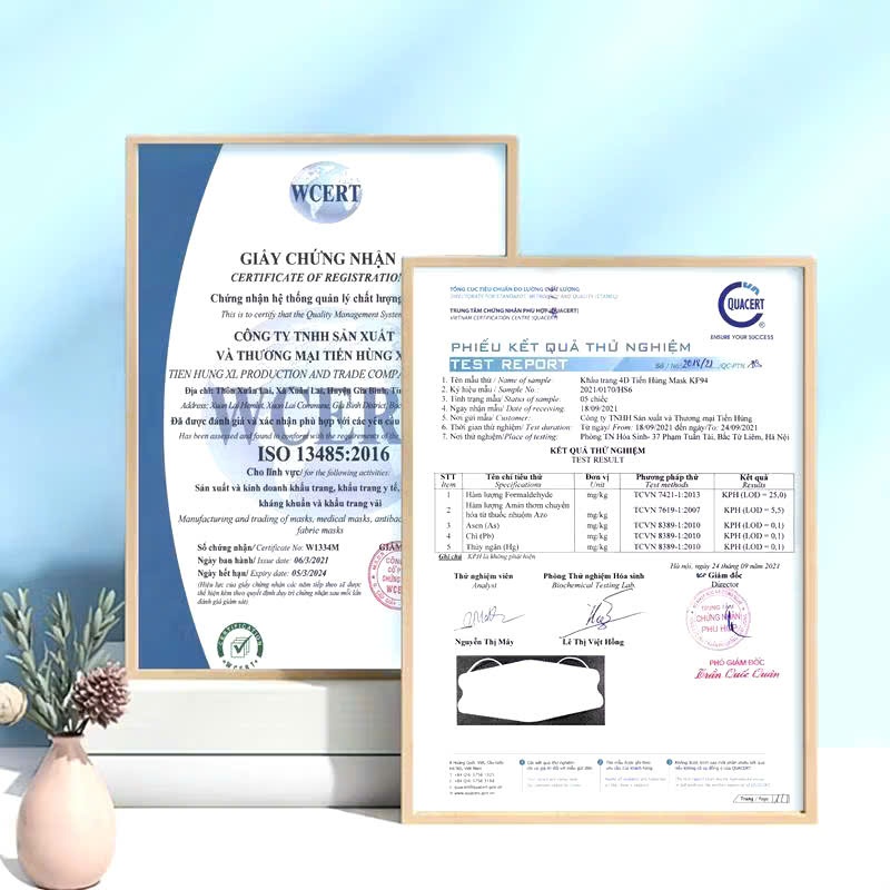 ( Thùng 300c ) Khẩu trang 4D Kf94 TIẾN HÙNG, mix màu từ vải tự nhiên theo công nghệ Hàn Quốc chống bụi mịn.